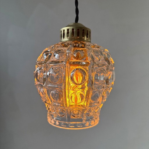 LOTE DE 3 COLGANTES VINTAGE DE CRISTAL BURBUJA