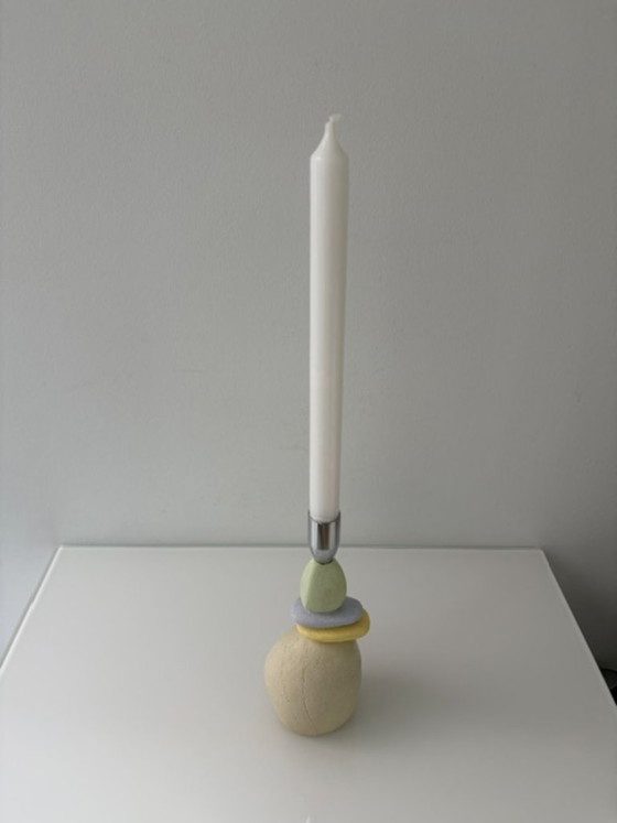 Portacandele scultoreo – Forma organica – Colori pastello – 23 cm – Plastic (photo 9 of 9)