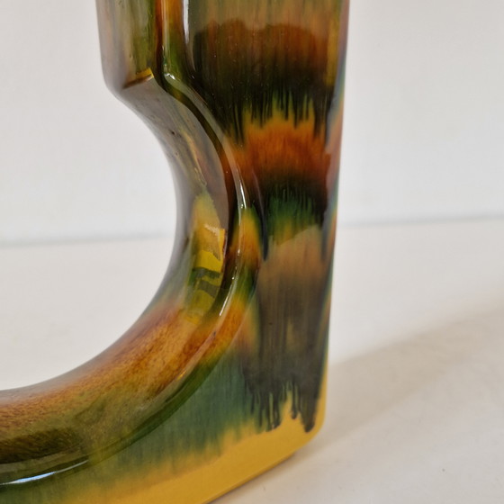 Image 1 of Vintage blok vaas keramieke dubbele vaas bloempot