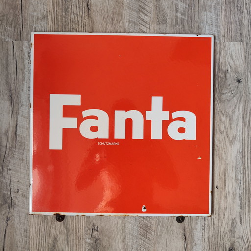Plaque émaillée Fanta, publicité émaillée