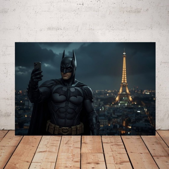Image 1 of Foto stampata su plexiglass / Batman a Parigi