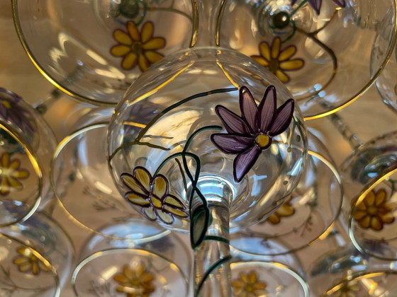 Set di 12 bicchieri da liquore Paul Nagel serie Tiffany dipinti a mano vintage – Bicchieri e caraffe, Glass (photo 4 of 16)