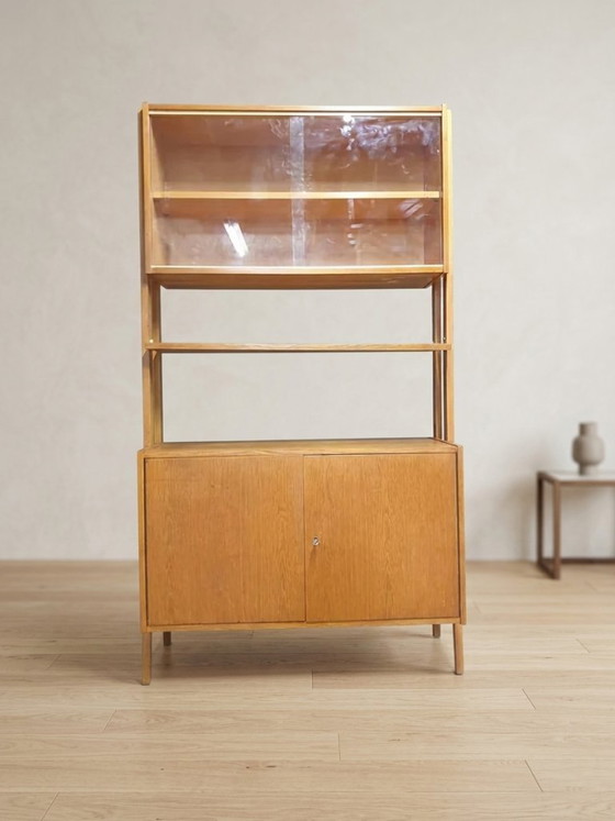 Image 1 of Wall Shelf Bookcase by František Jirák for Tatra Nábytok, Mid Century Teak Veneer Storage Cabinet, 1960s, Czechoslovakia