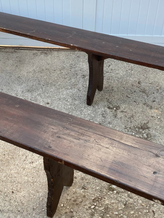 Solid wood farm bench 300cm for rustic farm table 1950 – Benches (photo 11 of 16)