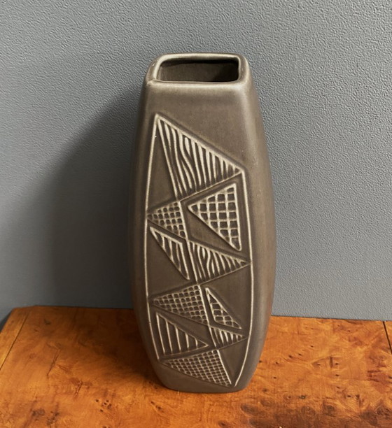 Image 1 of Deense grijze vaas van Holm Sørensen & Svend Aage Jensen, søholm keramiek