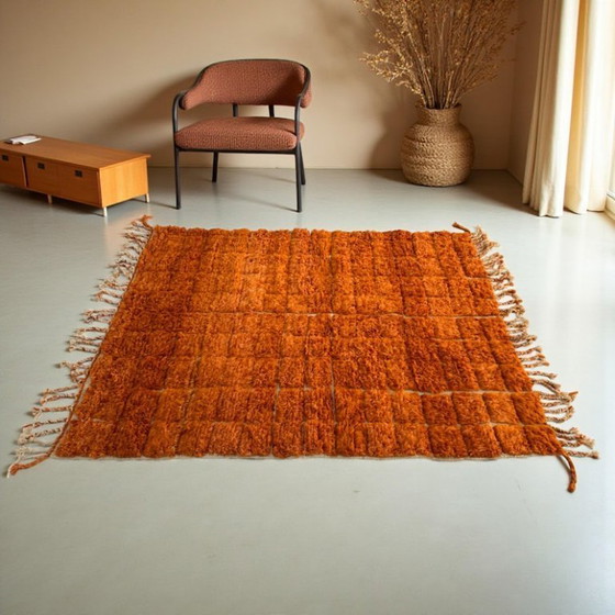 Image 1 of Tapis orange artisanal 100cm×200cm