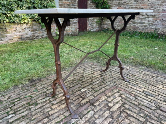 Image 1 of Tavolo da giardino Tavolo da bistrot con marmo antico francese