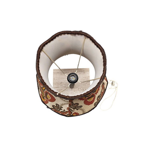 Image 1 of Retro-Tischleuchte mit Travertinfuß, 1970er/80er Jahre