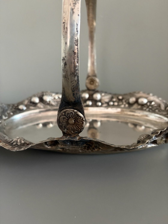 Elegante cestino vintage con motivi floreali, Accessori da tavola, Altro, Argentato (foto 3 di 10)