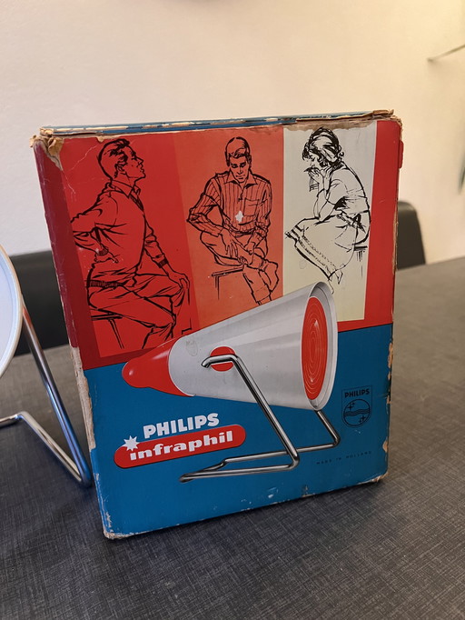 Philips Infraphil 7500/01L – design di Charlotte Perriand con scatola originale