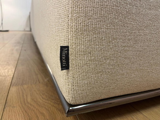 Image 1 of Canapé d'angle et tabouret Minotti Hamilton, récemment retapissés + Garantie
