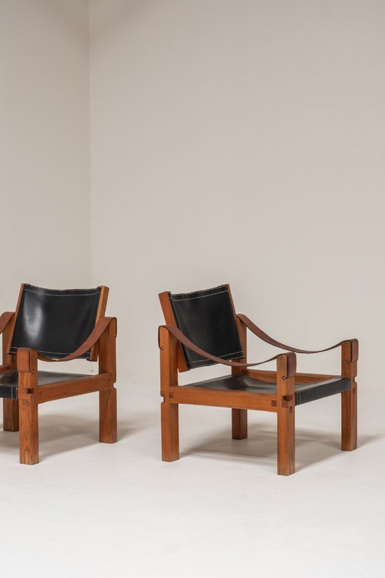 Image 1 of Pair of S10 Sahara chairs by Pierre Chapo