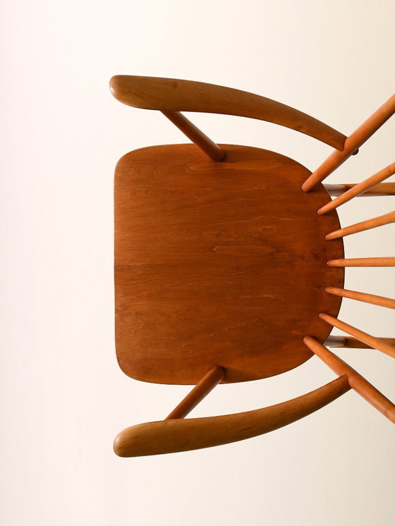 Image 1 of Sedia a dondolo scandinava anni '50/'60 in faggio e teak