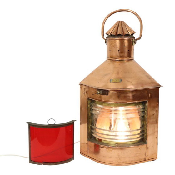 Image 1 of Large Vintage Ship's Lamp