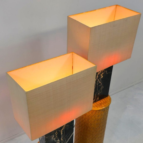 Image 1 of Set aus 2 wunderschönen schweren Marmorlampen aus den 1960er Jahren.