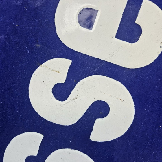 Vintage German Enamel Street Sign "Obermühlgasse" Frankfurt, Wall decoration, Metal, White (photo 15 of 15)