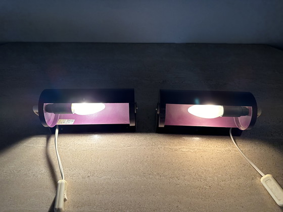 Image 1 of Set van 2 Ikea Wandlampen Paars Vintage 70s Lod V413