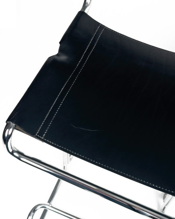 Image 1 of Vintage barkrukken van Linea Veam, paar, leer en chroom, jaren 60