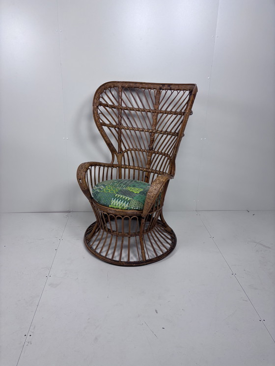 Image 1 of Vintage Peacock Chair Rattan Bamboo