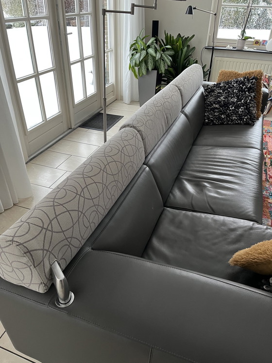 Image 1 of Leolux Horatio banquette en cuir (310/285) et fauteuil bijbehorende