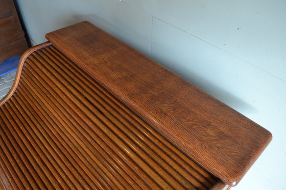 Image 1 of Antique Oak Wooden Shutter Desk, Secretaire