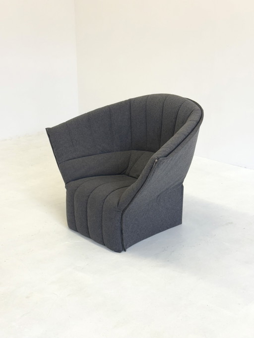 Moel Armchair in Dark Gray by Ligne Roset by Inga Sempé