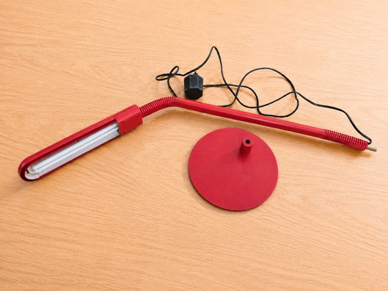 Image 1 of Vintage Manade Floor Lamp Design Ph. Michel – Made in France 1980s, Adjustable Red Lamp