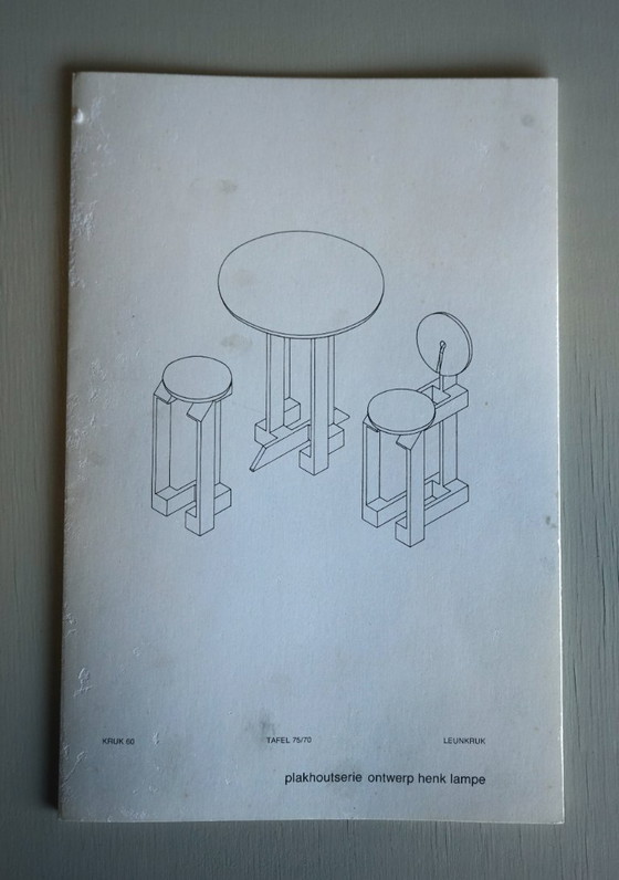 Image 1 of Rare pair of 'Plakhout' Side Chairs by Henk Lampe. 1979