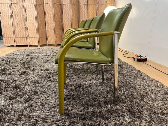 Image 1 of ZGAN Leolux Cimaronne Esszimmerstühle Grün (4 Stück)