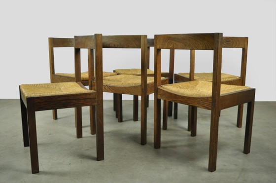 Image 1 of Vintage Wenge dining chairs in modern minimalist style, 1960s