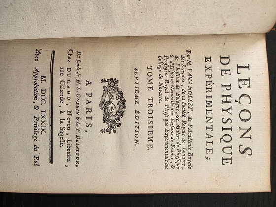 2 libri originali di fisica francese del 1745 e del 1748 – Nollet – Libri d'arte, Leather, Paper (photo 9 of 12)