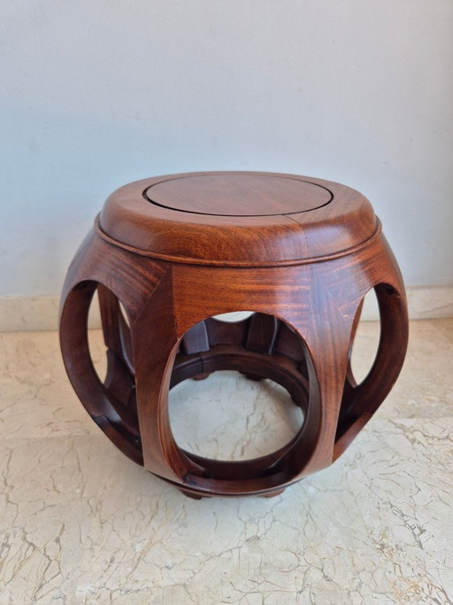 Tabouret chinois en palissandre du milieu du XXe siècle – krukjes, Wood