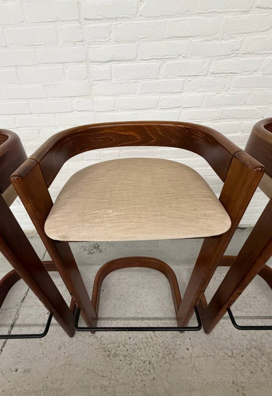 Image 1 of 3 sgabelli da bar vintage in stile Willy Rizzo
