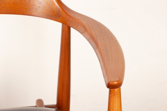 Image 1 of Sedia da ufficio in olmo massiccio e skai, prima edizione, modello ST 750 Arne Wahl Iversen per Niels Eilersen 1959.