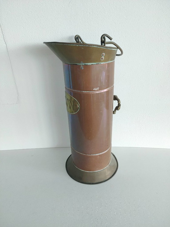 Porte-parapluies vintage/Jugendstil (style) en cuivre, ancien seau à charbon – Autre (photo 4 of 11)