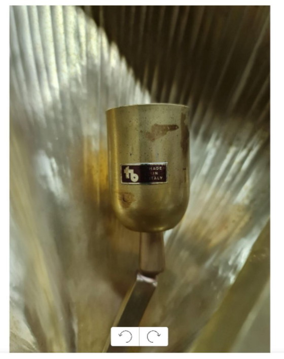 Image 1 of Tommaso Barbi Mid-Century Modern Italian Brass Floor Lamp "Ginkgo", 1970s