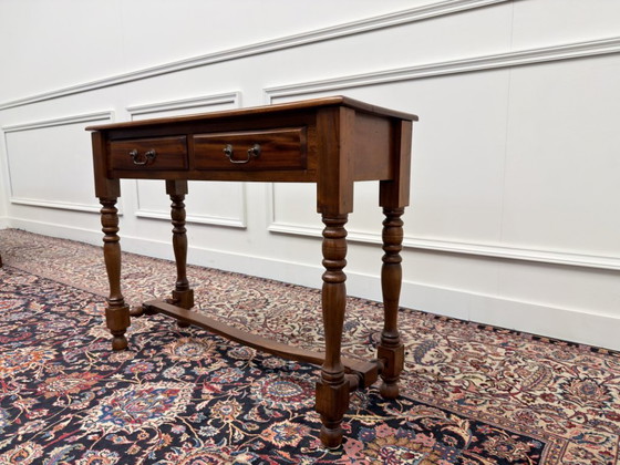 Klassiek Engelse Sidetable – Consoles, Hout, Messing (photo 4 of 10)