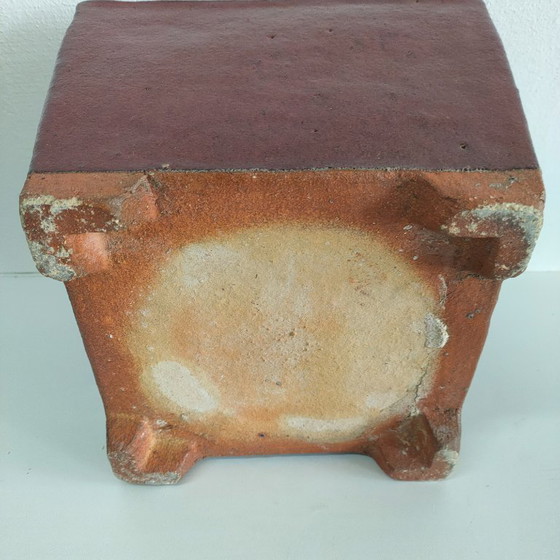 Image 1 of Ensemble de pots de fleurs vintage en céramique rouge Bordeaux