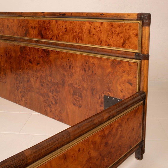 Cama King Size Alberto Smania Marango en Madera de Raíz y Latón Mid Century 1967 – Colchones y somieres (photo 19 of 20)