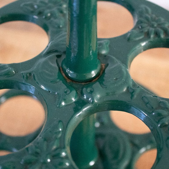 Image 1 of Porte-œufs vintage en fonte verte : design français