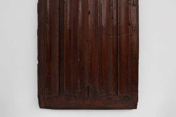 Image 1 of 16th Century oak carved Gothic Panel, Belgium
