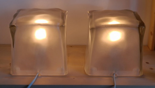 2x IKEA Ice Cube Iviken table lamps