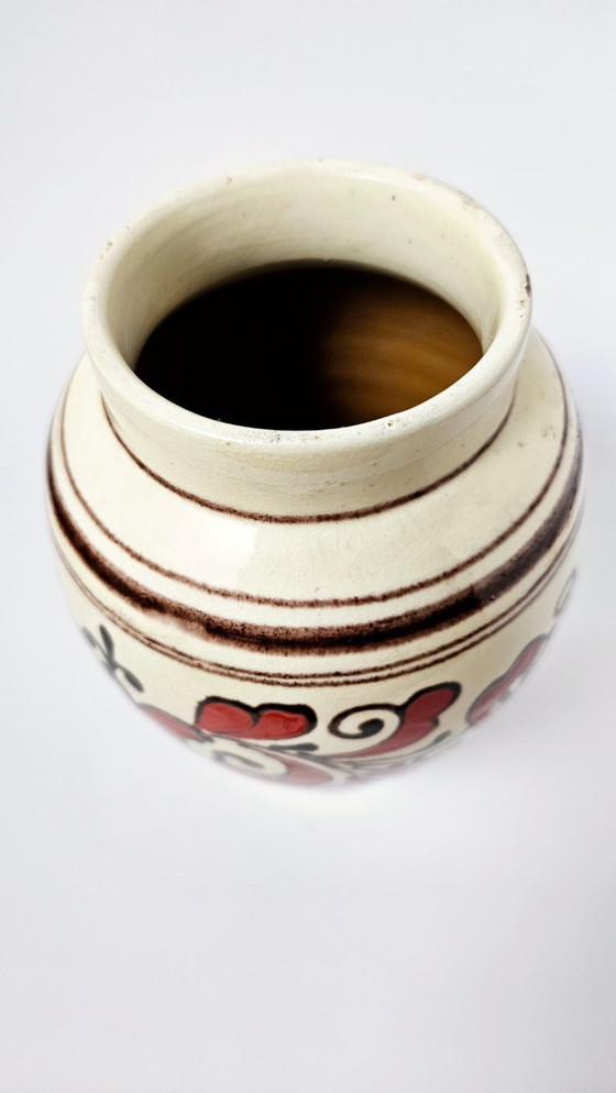 Image 1 of Ceramica tradizionale ungherese dipinta a mano | Vaso in ceramica floreale Korond Corund Transylvania | 17 cm | 6,7"