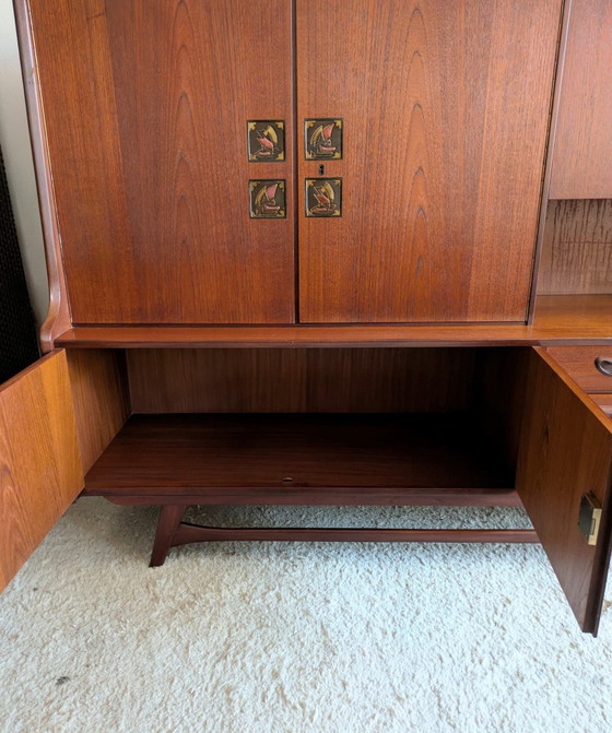 Credenza a muro vintage in teak, Louis van Teeffelen, Wébe – Credenze, Ceramica, Legno (photo 15 of 15)