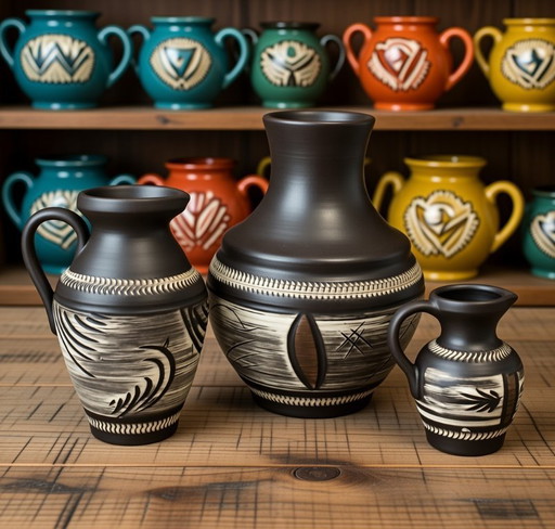 (W001) Prachtig Trio West-Duitse Vazen van Eckhardt & Engler (1950s-1960s)