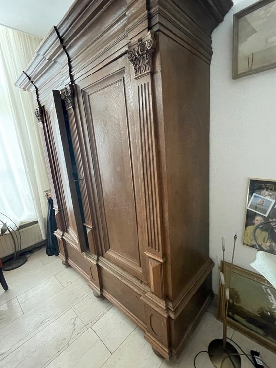 Image 1 of Antique solid oak cabinet - centerpiece!