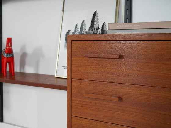 Modulaire stellingen van Kai Kristiansen, teakfineer met zwarte wandrails, Denemarken, jaren 60. (photo 18 of 31)