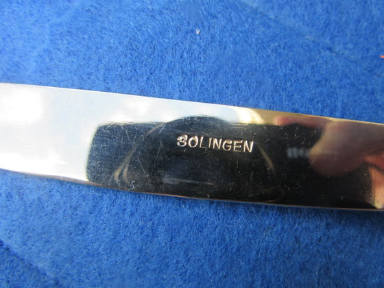 Image 1 of 6 small knives marked 800 (twice) and Solingen, art nouveau style