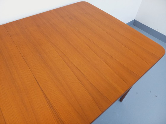 Image 1 of Rectangular Scandinavian-style vintage dining table from the 1950s/60s in teak with extensions