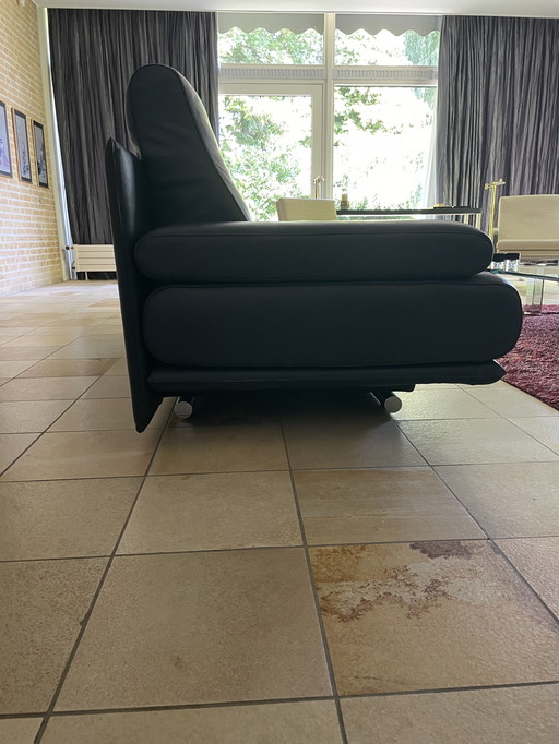 Dunkelblauer Rolf Benz 6500 2,5-Sitzer